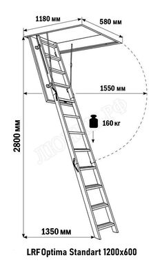 Чердачная лестница LRF Optima Standart 600*1200*2800 Чердачная лестница LRF Optima Standart 600*1200*2800