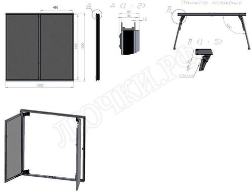 Люк под плитку Нажимной Секрет-Лайт 300*850 Люк под плитку Нажимной Секрет-Лайт 300*850
